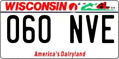 WI license plate 060NVE