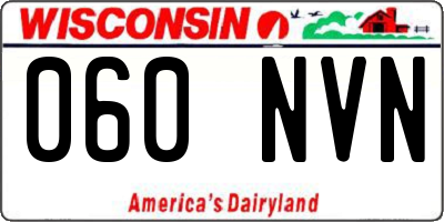 WI license plate 060NVN