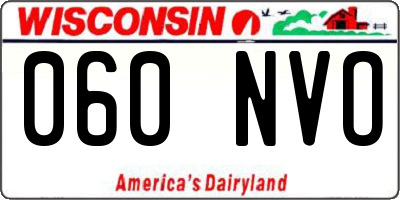 WI license plate 060NVO
