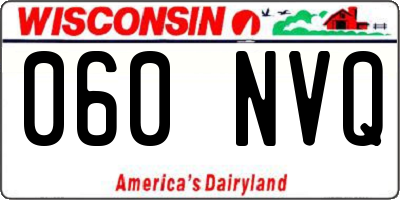 WI license plate 060NVQ