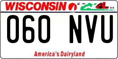 WI license plate 060NVU