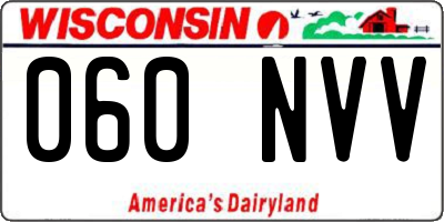 WI license plate 060NVV