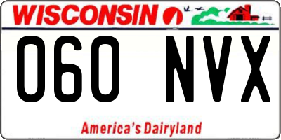 WI license plate 060NVX