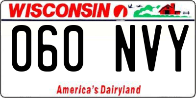 WI license plate 060NVY