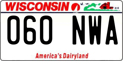 WI license plate 060NWA