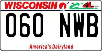 WI license plate 060NWB