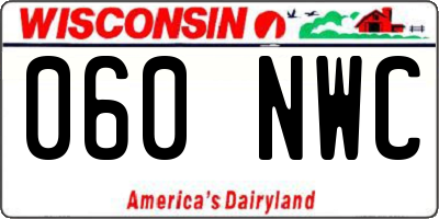 WI license plate 060NWC
