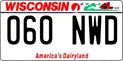 WI license plate 060NWD