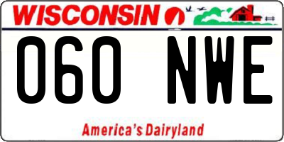WI license plate 060NWE