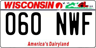 WI license plate 060NWF