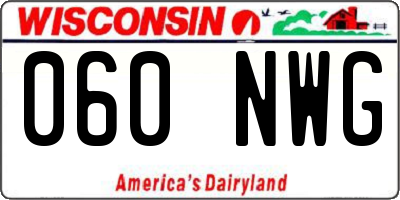 WI license plate 060NWG