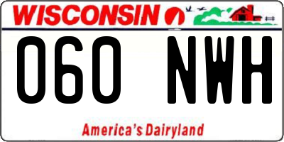 WI license plate 060NWH