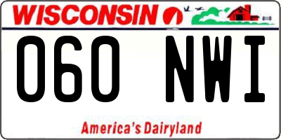 WI license plate 060NWI