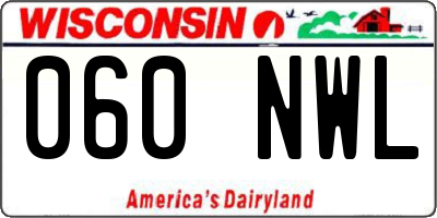 WI license plate 060NWL