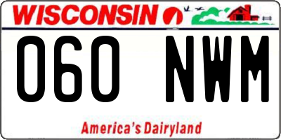 WI license plate 060NWM