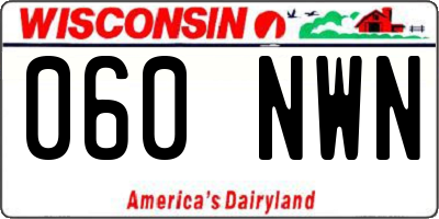 WI license plate 060NWN