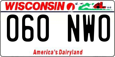 WI license plate 060NWO