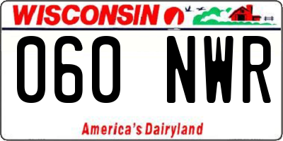 WI license plate 060NWR