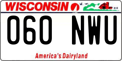 WI license plate 060NWU