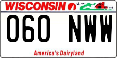 WI license plate 060NWW