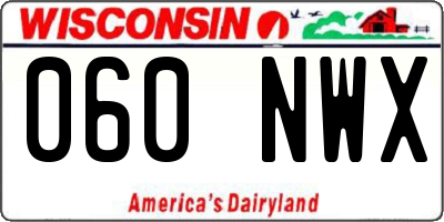 WI license plate 060NWX