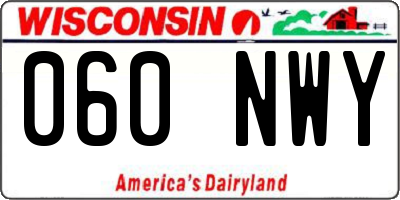 WI license plate 060NWY