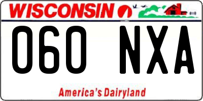 WI license plate 060NXA