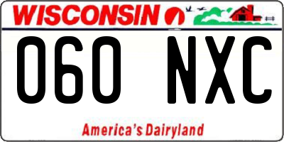 WI license plate 060NXC