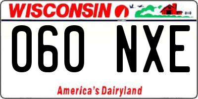 WI license plate 060NXE