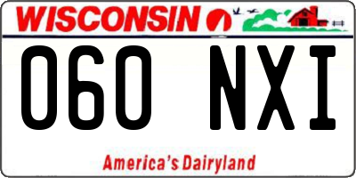WI license plate 060NXI