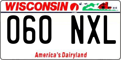 WI license plate 060NXL