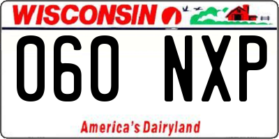 WI license plate 060NXP