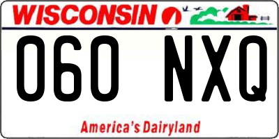 WI license plate 060NXQ