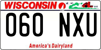 WI license plate 060NXU