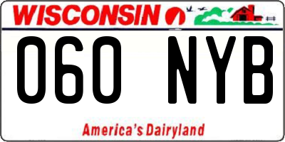 WI license plate 060NYB