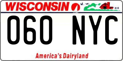 WI license plate 060NYC