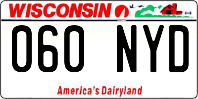 WI license plate 060NYD
