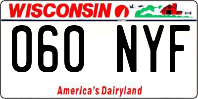 WI license plate 060NYF