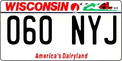 WI license plate 060NYJ