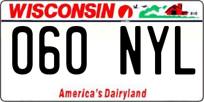 WI license plate 060NYL