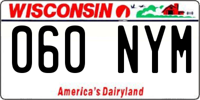 WI license plate 060NYM