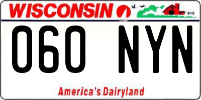WI license plate 060NYN