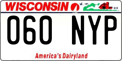WI license plate 060NYP