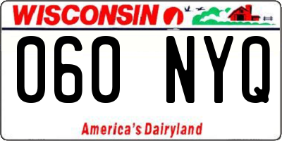 WI license plate 060NYQ