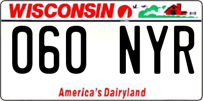 WI license plate 060NYR
