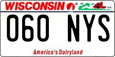 WI license plate 060NYS
