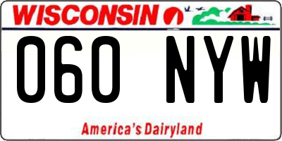 WI license plate 060NYW