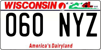 WI license plate 060NYZ