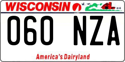 WI license plate 060NZA
