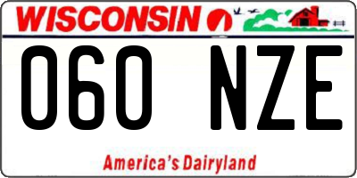 WI license plate 060NZE